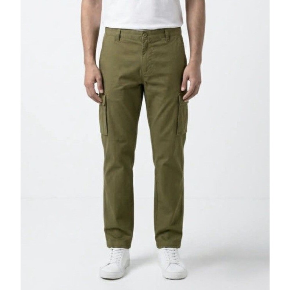 G.H. Bass & Co Cargo Pants Men's 34x30 Olive Green Utility Outdoor Casual Cotton